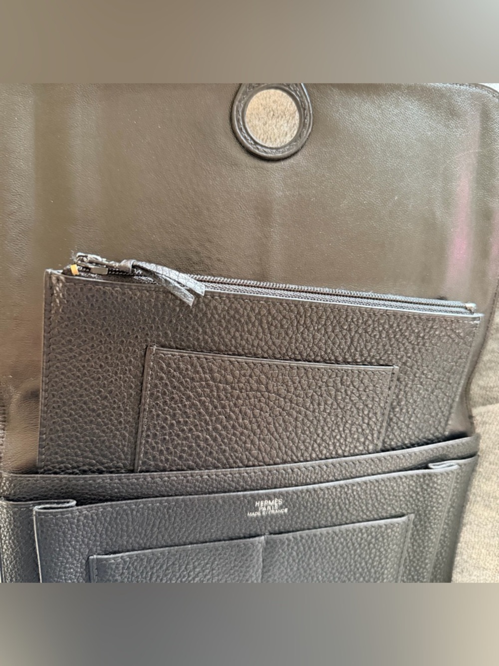 Hermes Dogon Duo Wallet Black w Palladium HW Great Condition - Picture 12 of 14